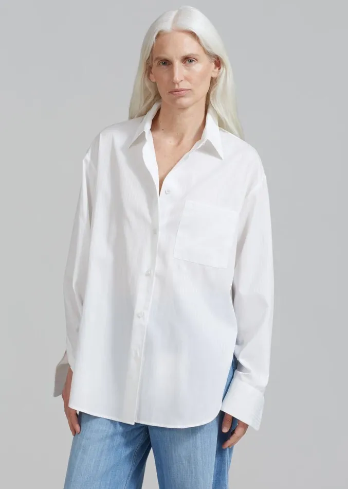 The Frankie Shop Lui White Shirt 8211 White Stripe Women Clothing