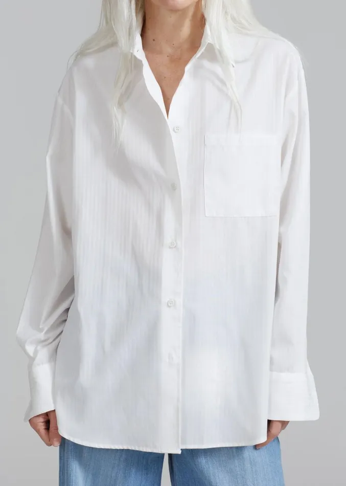 The Frankie Shop Lui White Shirt 8211 White Stripe Women Clothing