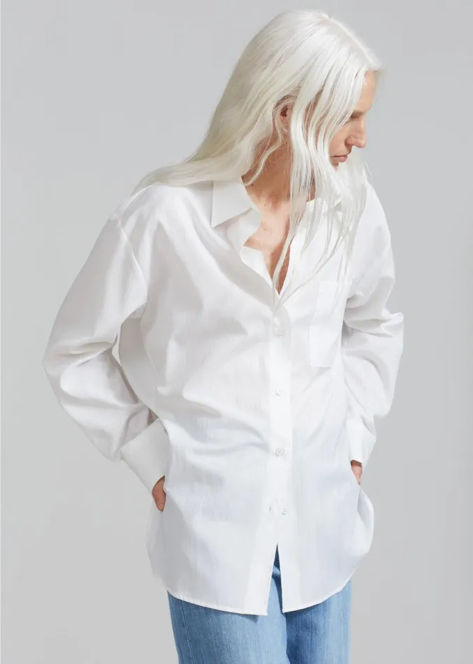 The Frankie Shop Lui White Shirt 8211 White Stripe Women Clothing
