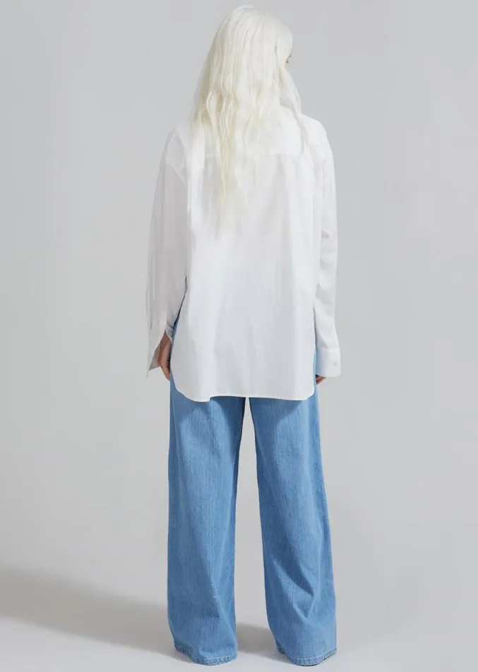 The Frankie Shop Lui White Shirt 8211 White Stripe Women Clothing