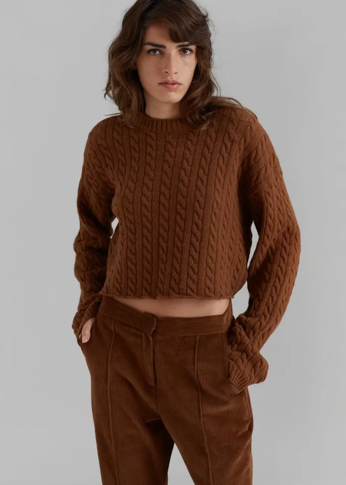 The Frankie Shop Lydian Corduroy Flare Pants 8211 Brown Women Clothing