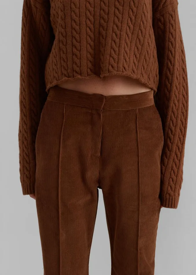 The Frankie Shop Lydian Corduroy Flare Pants 8211 Brown Women Clothing