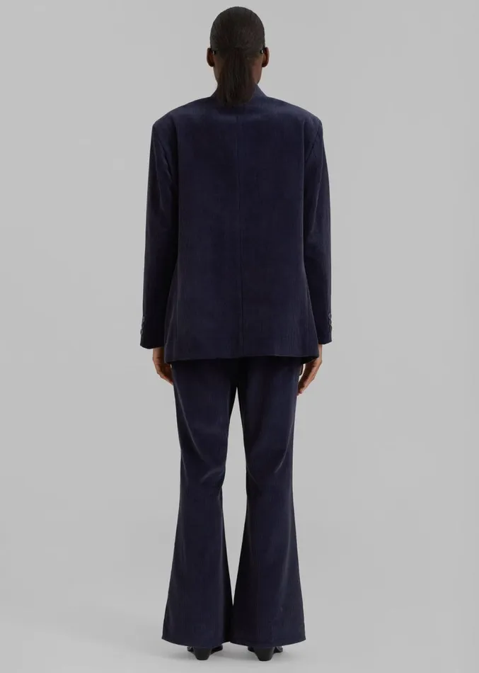 The Frankie Shop Lydian Corduroy Flare Pants 8211 Navy Women Clothing