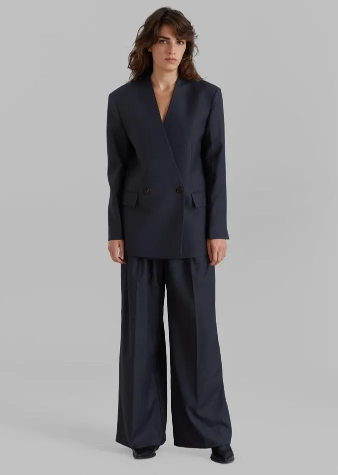 The Frankie Shop Lyxe Belted Pants 8211 Charcoal Women Clothing