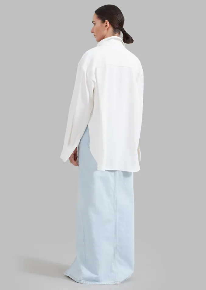 The Frankie Shop Macie Pocket Shirt 8211 Ivory Women Tops