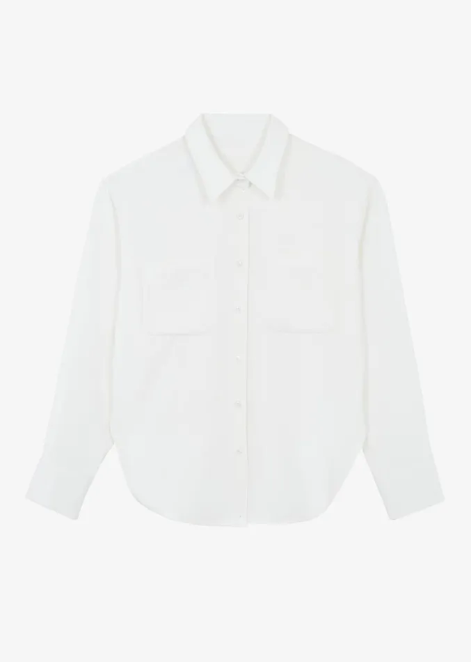 The Frankie Shop Macie Pocket Shirt 8211 Ivory Women Tops