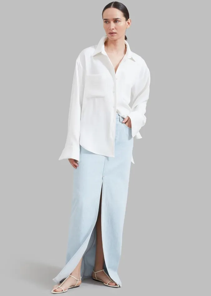 The Frankie Shop Macie Pocket Shirt 8211 Ivory Women Tops