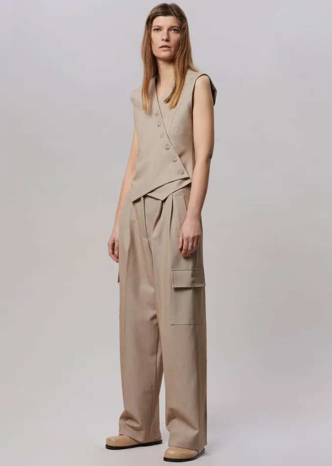 The Frankie Shop Maesa Cargo Pants 8211 Taupe Melange Women Bottoms