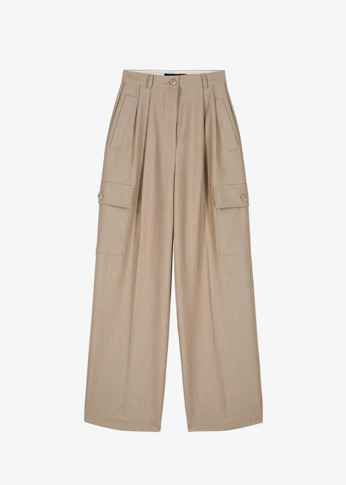 The Frankie Shop Maesa Cargo Pants 8211 Taupe Melange Women Bottoms