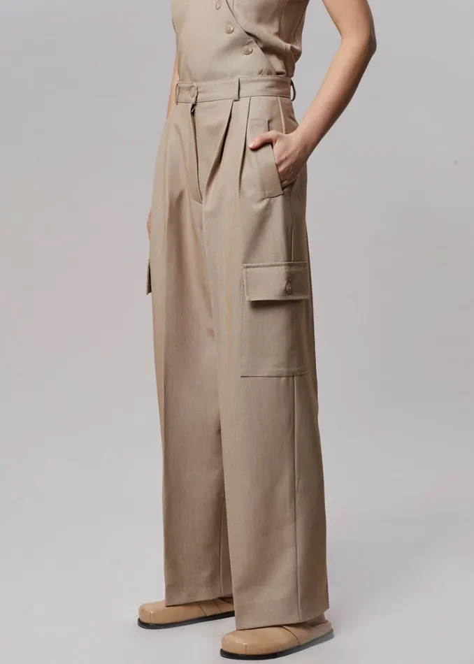 The Frankie Shop Maesa Cargo Pants 8211 Taupe Melange Women Bottoms