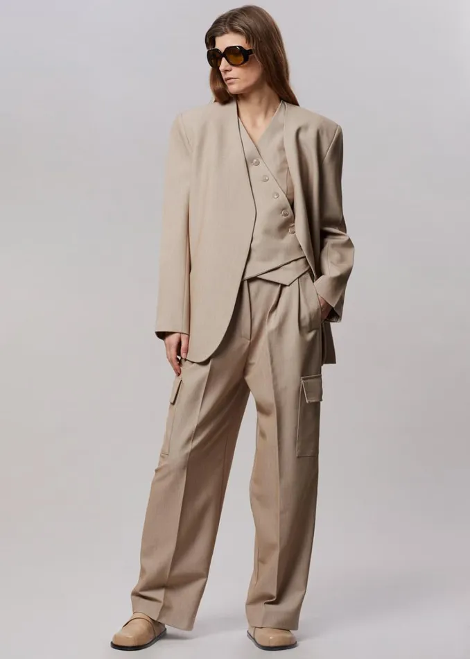 The Frankie Shop Maesa Cargo Pants 8211 Taupe Melange Women Bottoms