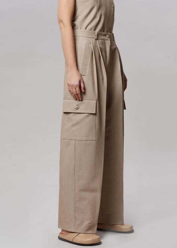 The Frankie Shop Maesa Cargo Pants 8211 Taupe Melange Women Bottoms