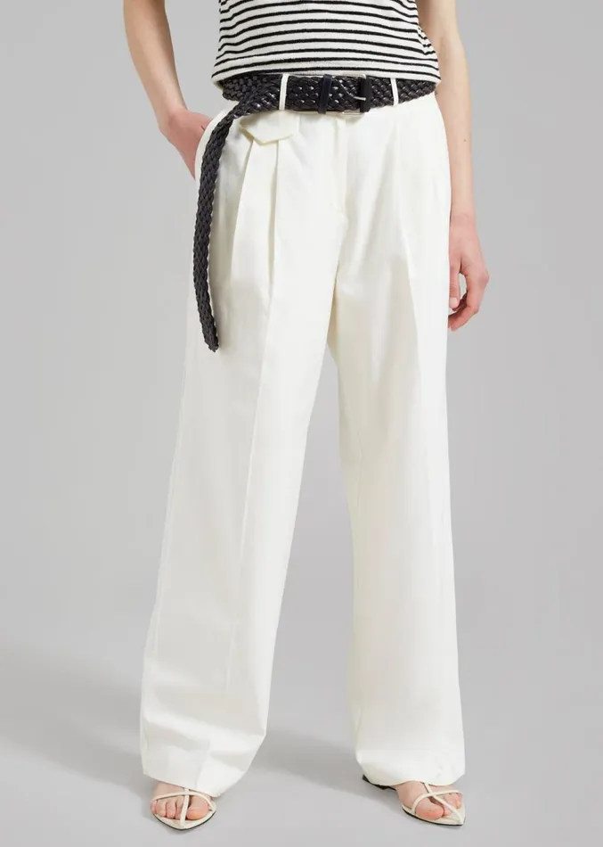 The Frankie Shop Maeve Pintuck Trousers 8211 Cream Women Clothing