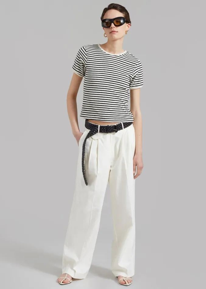 The Frankie Shop Maeve Pintuck Trousers 8211 Cream Women Clothing