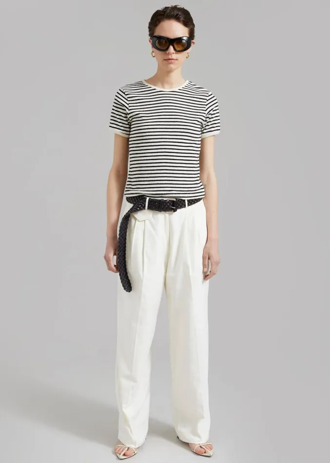 The Frankie Shop Maeve Pintuck Trousers 8211 Cream Women Clothing