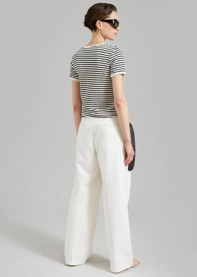 The Frankie Shop Maeve Pintuck Trousers 8211 Cream Women Clothing