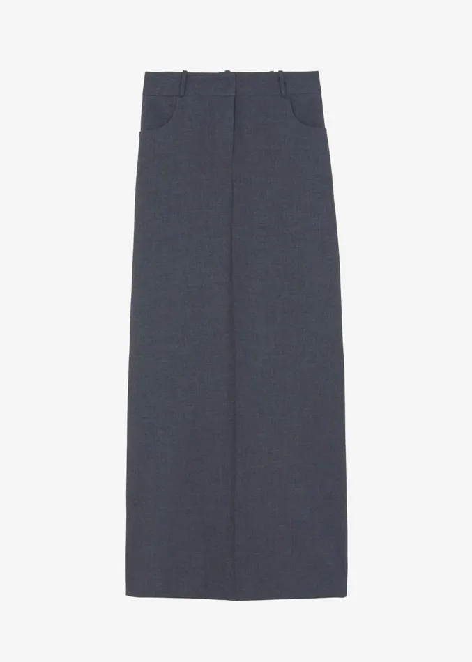 The Frankie Shop Malvo Long Pencil Skirt 8211 Charcoal Women Clothing
