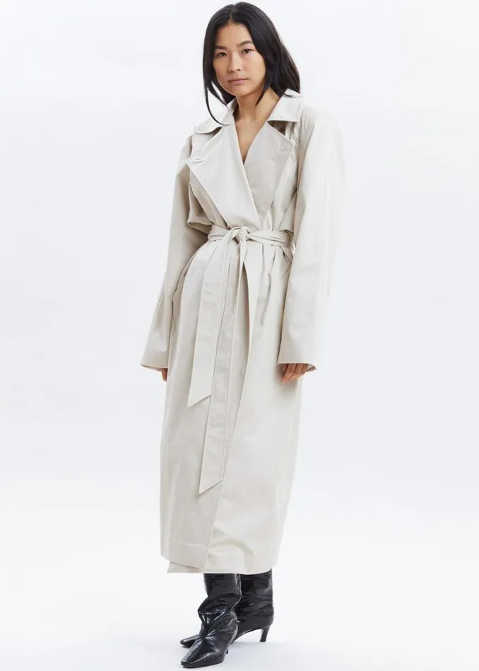 The Frankie Shop Marisol Box Shoulder Trench 8211 Bone Women Clothing