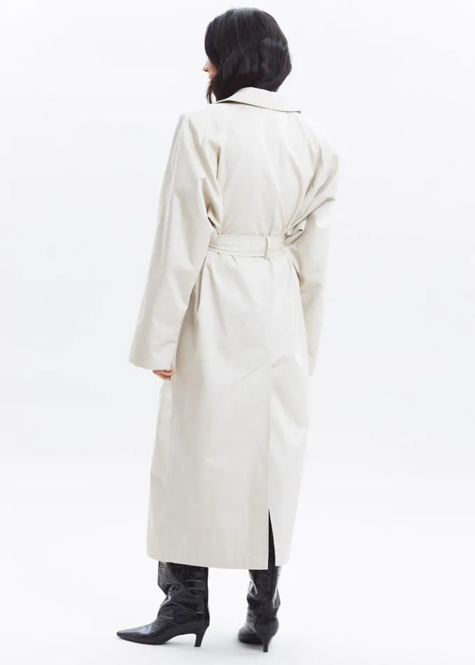The Frankie Shop Marisol Box Shoulder Trench 8211 Bone Women Clothing