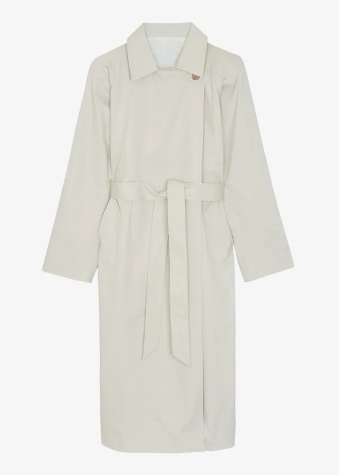 The Frankie Shop Marisol Box Shoulder Trench 8211 Bone Women Clothing
