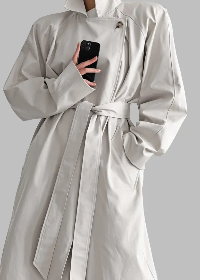 The Frankie Shop Marisol Box Shoulder Trench 8211 Bone Women Clothing