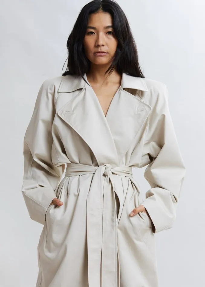 The Frankie Shop Marisol Box Shoulder Trench 8211 Bone Women Clothing