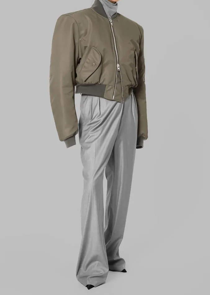 The Frankie Shop Mati Cropped Padded Bomber 8211 Olive Women Clothing