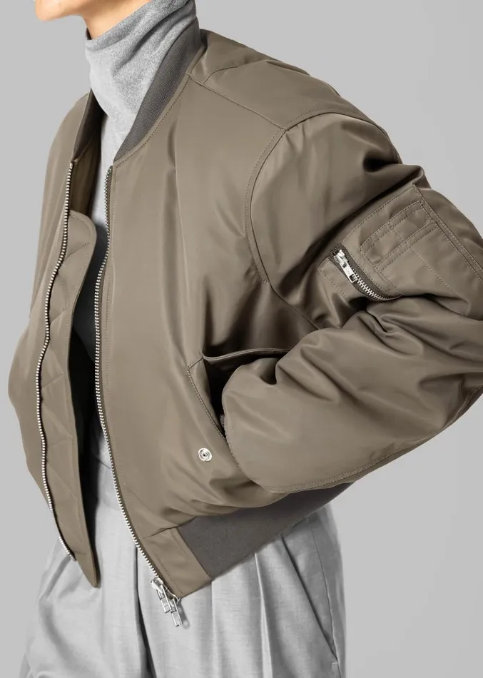 The Frankie Shop Mati Cropped Padded Bomber 8211 Olive Women Clothing