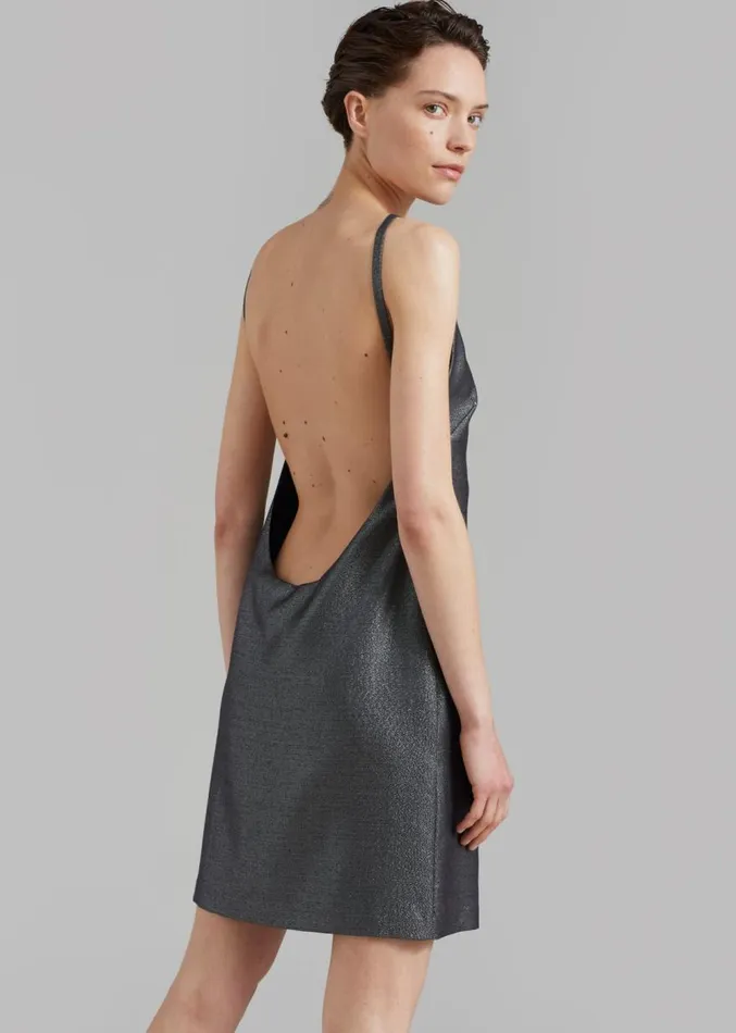 The Frankie Shop MATIN Byblos Backless Mini 8211 Silver Women Dresses