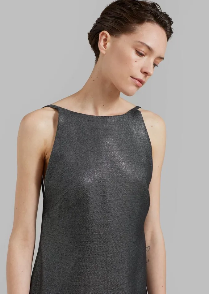 The Frankie Shop MATIN Byblos Backless Mini 8211 Silver Women Dresses