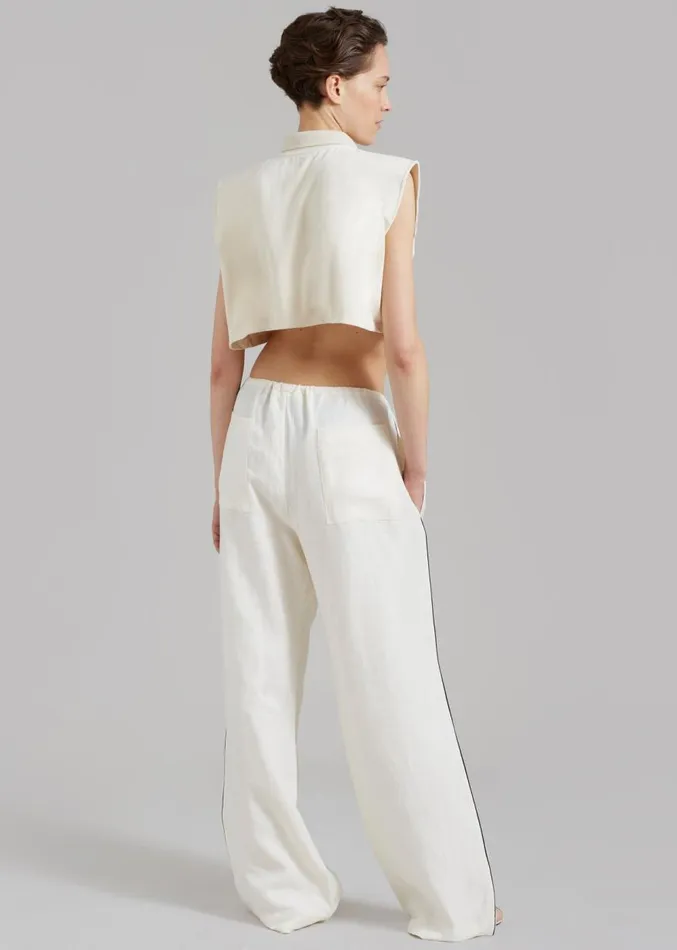 The Frankie Shop MATIN Piping Drawstring Pant 8211 Natural Women Clothing