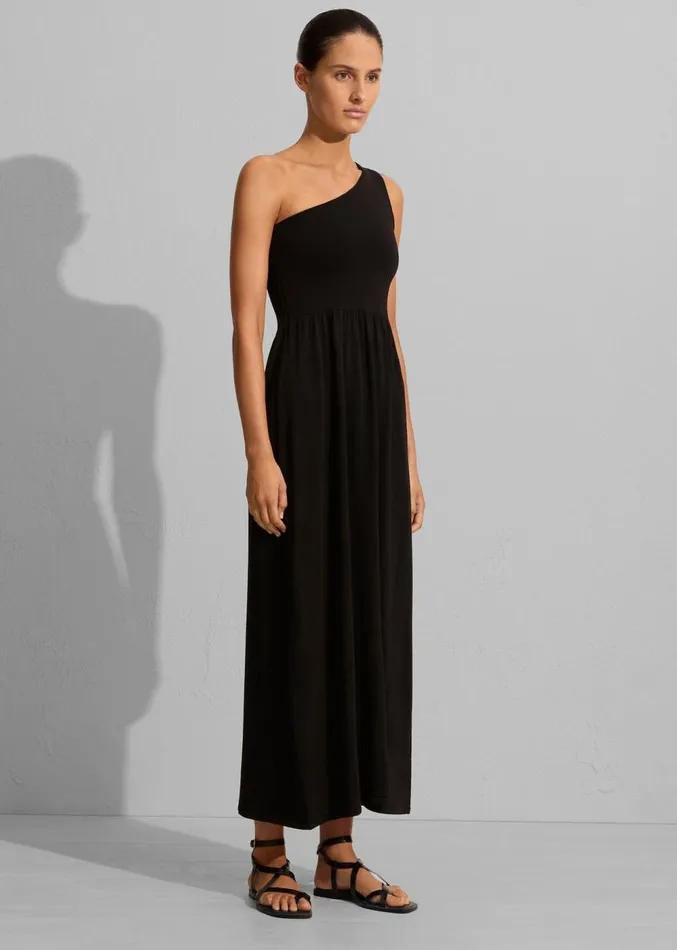 The Frankie Shop Matteau Asymmetric Knit Dress 8211 Black Women Clothing