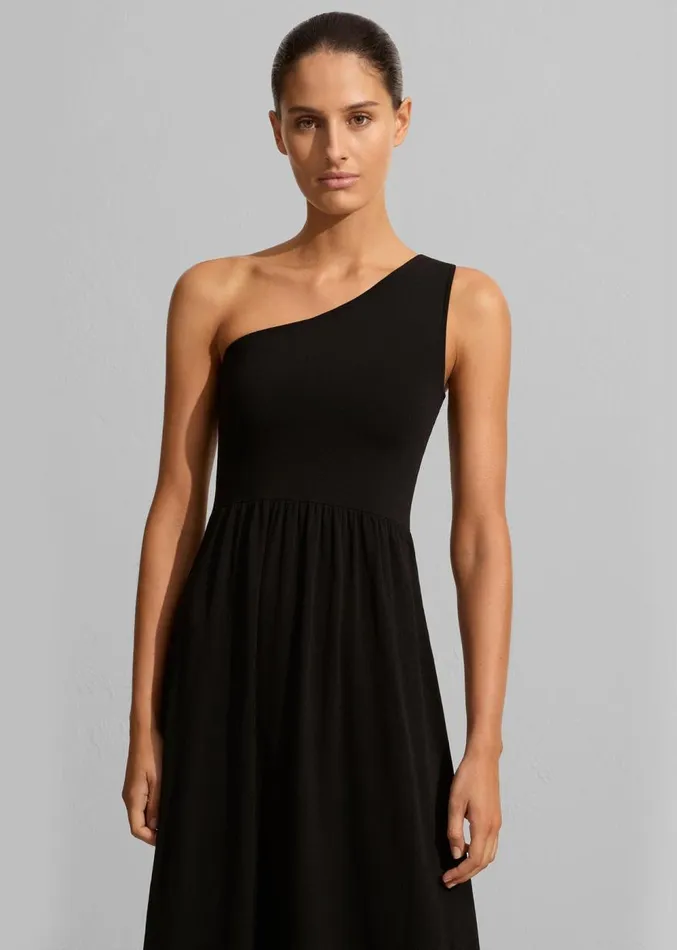 The Frankie Shop Matteau Asymmetric Knit Dress 8211 Black Women Clothing