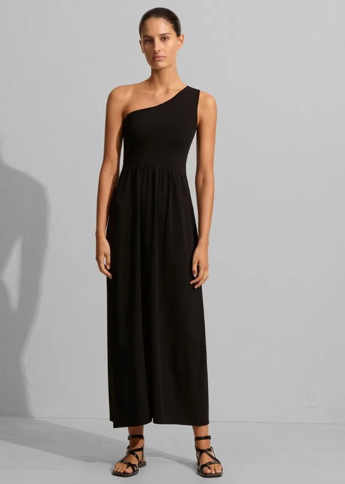 The Frankie Shop Matteau Asymmetric Knit Dress 8211 Black Women Clothing