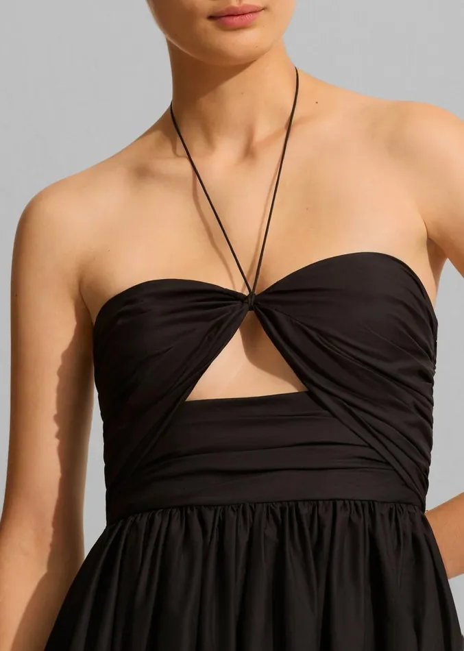 The Frankie Shop Matteau Bandeau Rouched Sundress 8211 Black Women Clothing