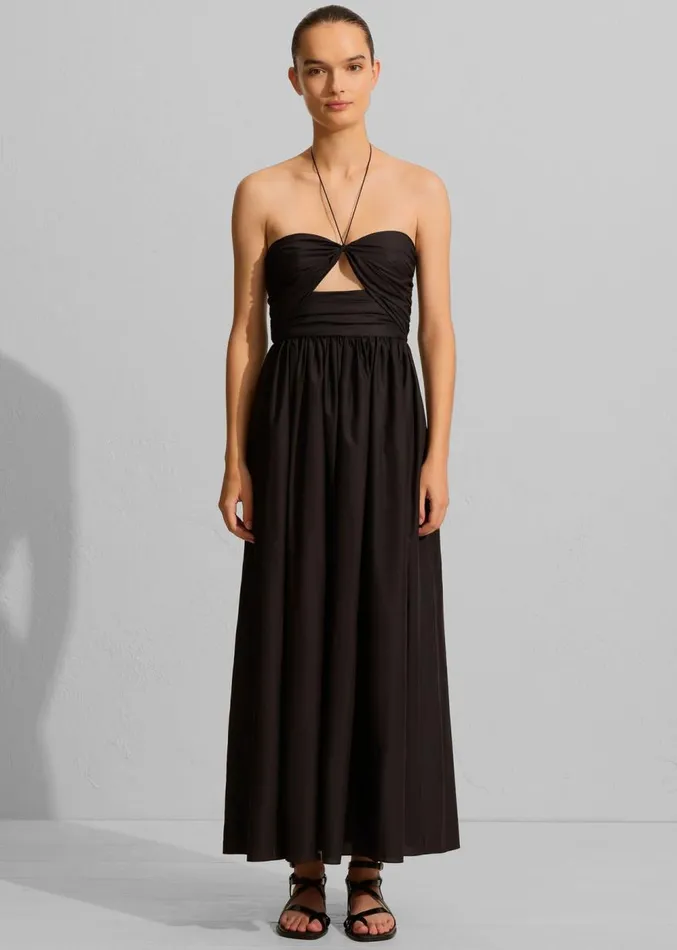 The Frankie Shop Matteau Bandeau Rouched Sundress 8211 Black Women Clothing