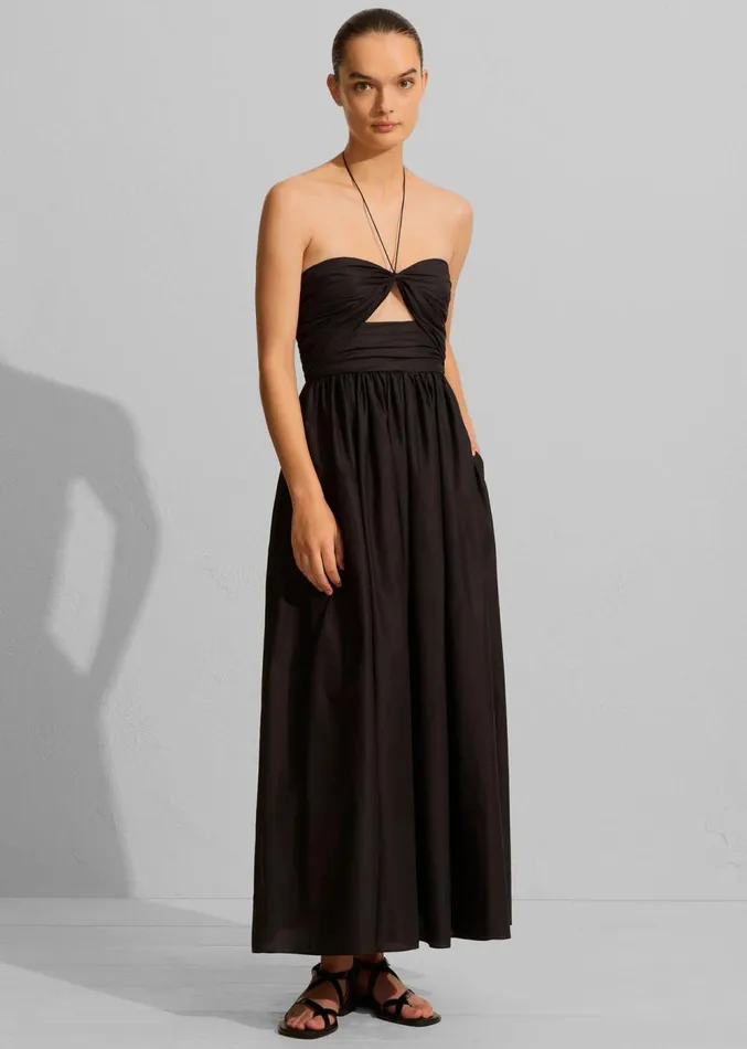 The Frankie Shop Matteau Bandeau Rouched Sundress 8211 Black Women Clothing