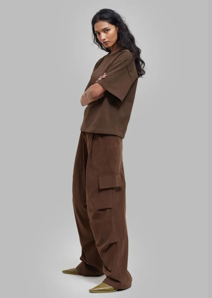 The Frankie Shop Matteau Circle Back Tee 8211 Cacao Women Tops