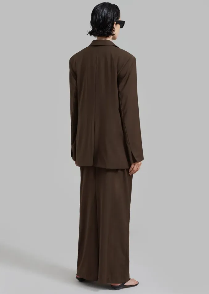 The Frankie Shop Matteau Relaxed Tailored Blazer 8211 Coffee Women Outerwear