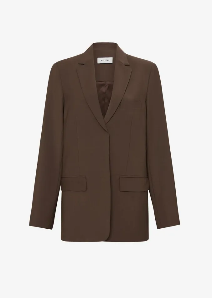 The Frankie Shop Matteau Relaxed Tailored Blazer 8211 Coffee Women Outerwear