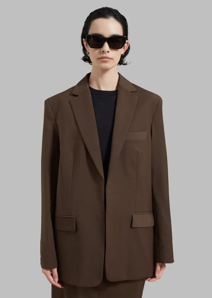 The Frankie Shop Matteau Relaxed Tailored Blazer 8211 Coffee Women Outerwear