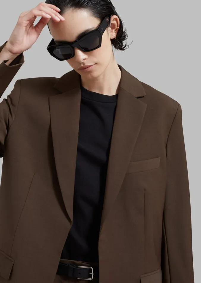The Frankie Shop Matteau Relaxed Tailored Blazer 8211 Coffee Women Outerwear