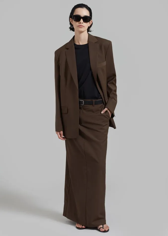 The Frankie Shop Matteau Relaxed Tailored Blazer 8211 Coffee Women Outerwear