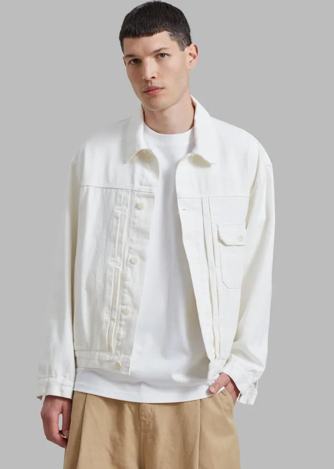 The Frankie Shop Matthew Denim Jacket 8211 White Men Outerwear