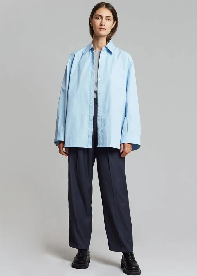 The Frankie Shop Mayim Oversized Shirt 8211 Sky Women Tops