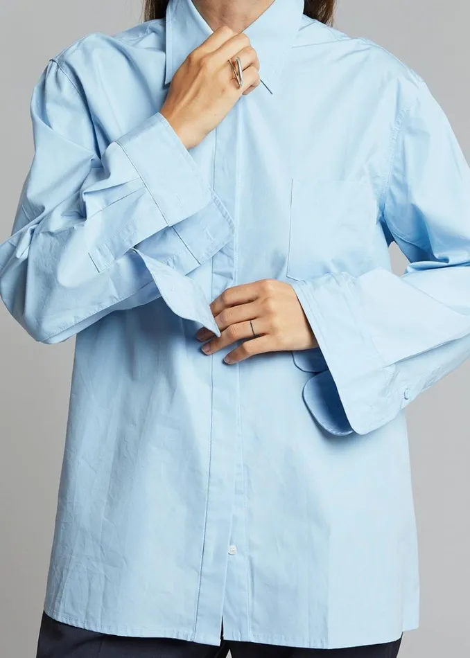 The Frankie Shop Mayim Oversized Shirt 8211 Sky Women Tops