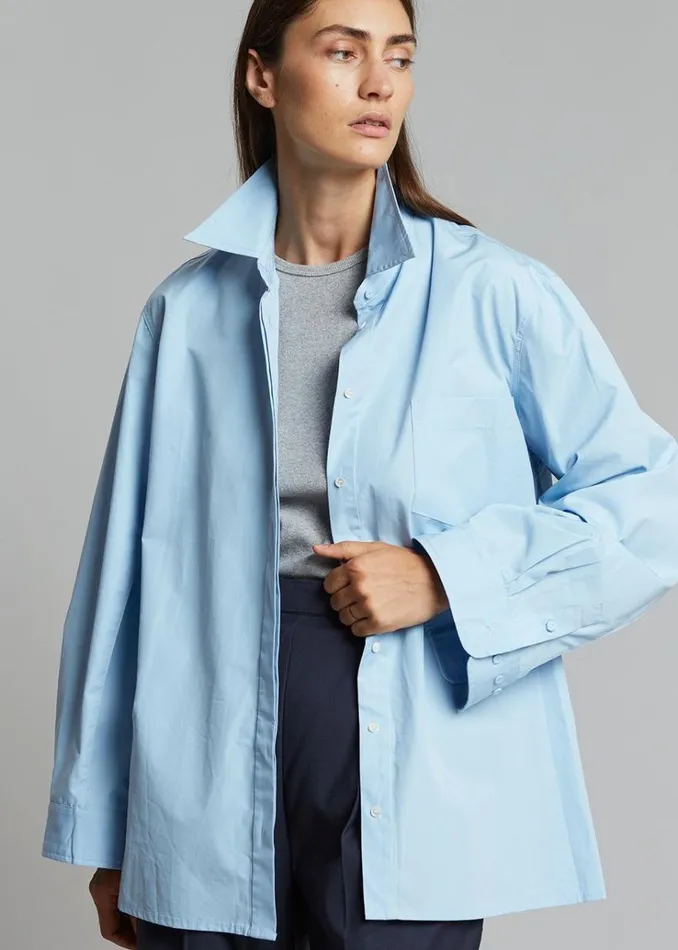 The Frankie Shop Mayim Oversized Shirt 8211 Sky Women Tops