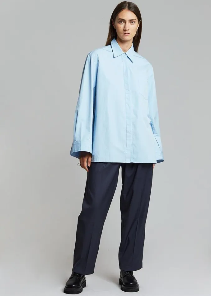 The Frankie Shop Mayim Oversized Shirt 8211 Sky Women Tops
