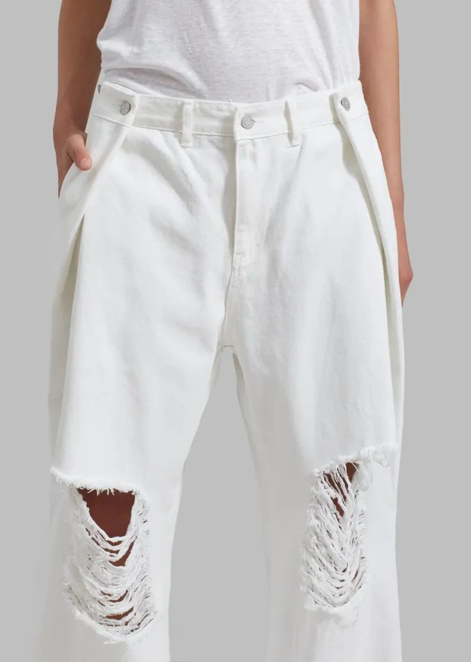 The Frankie Shop Mercer Ripped Jeans 8211 White Women Clothing