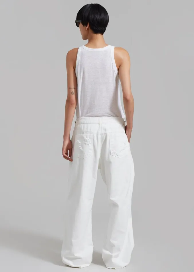 The Frankie Shop Mercer Ripped Jeans 8211 White Women Clothing
